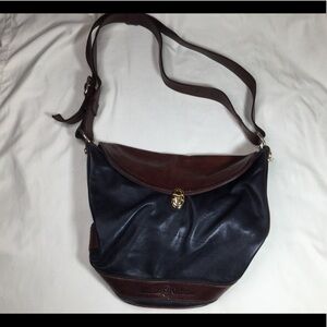 Marino Orlandi Black Brown Leather Handbag